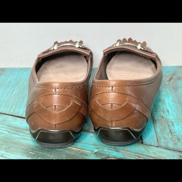 Salvatore Ferragamo Brown Loafers Size 9.5 Neutral Minimalist Business Casual - Picture 7 of 13